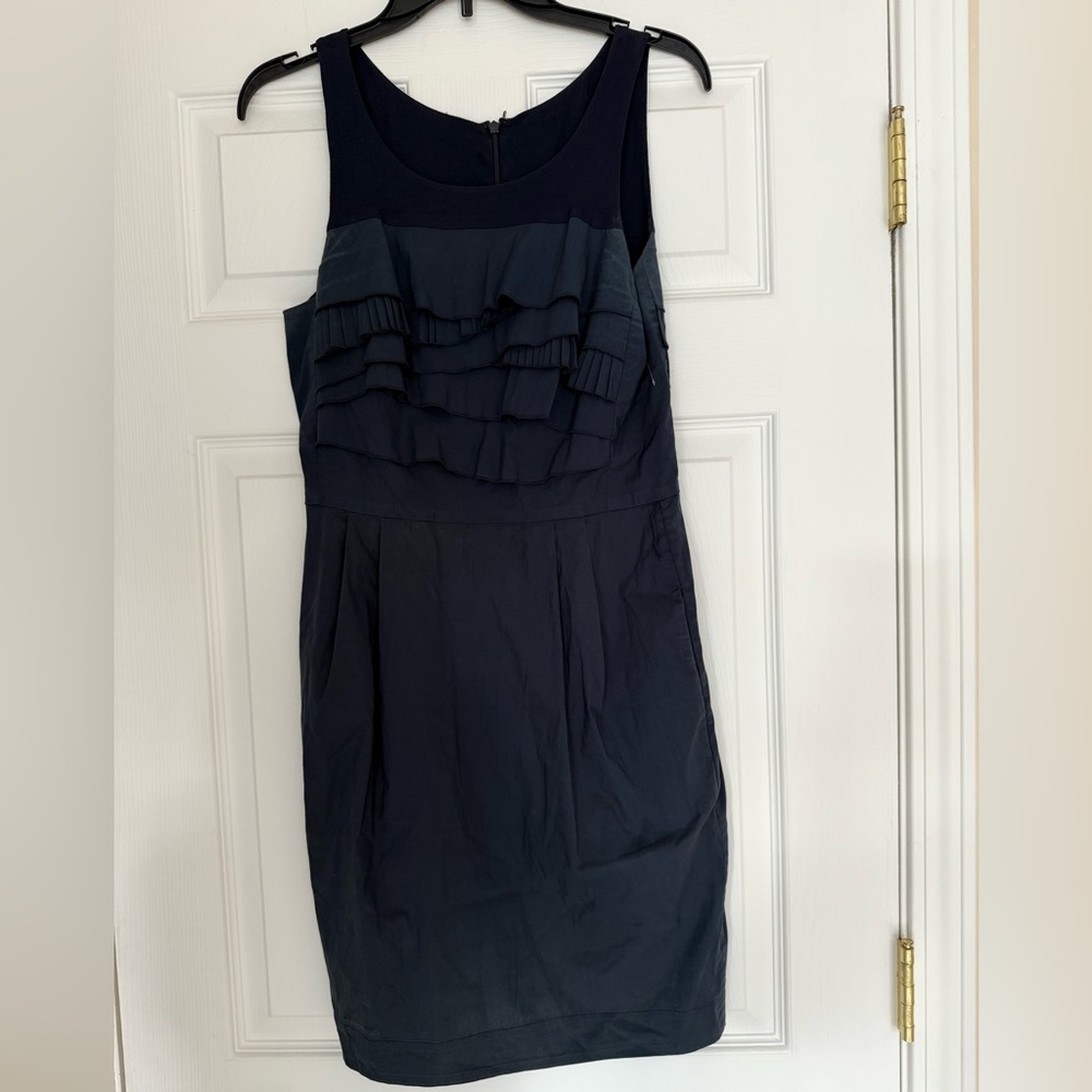 BCBGMaxAzria Black Ruffled Midi Dress - Picture 2 of 3